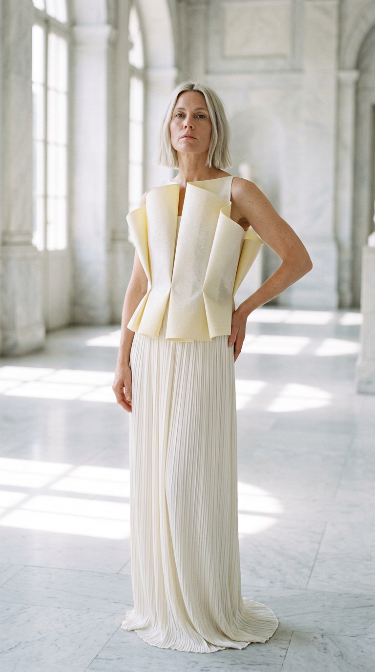 Editorial fashion photograph, full body, generated with The New Black AI