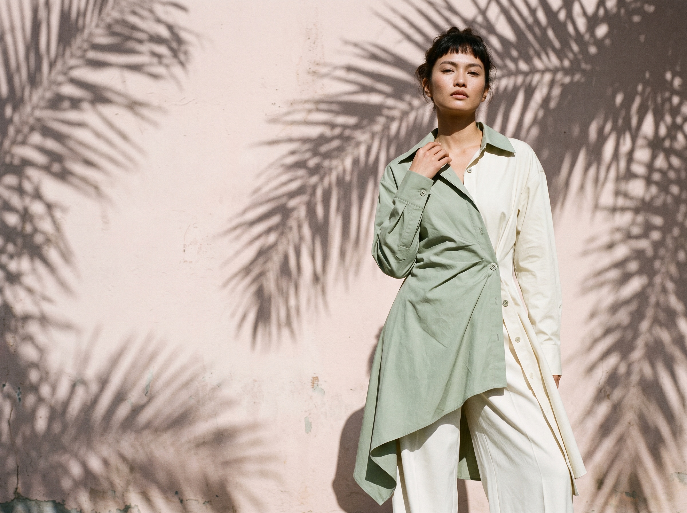 Full length fashion photograph in a bright setting, generated with The New Black AI